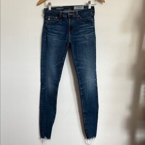 Ag Adriano Goldschmied Blue Ankle Cropped Jeans